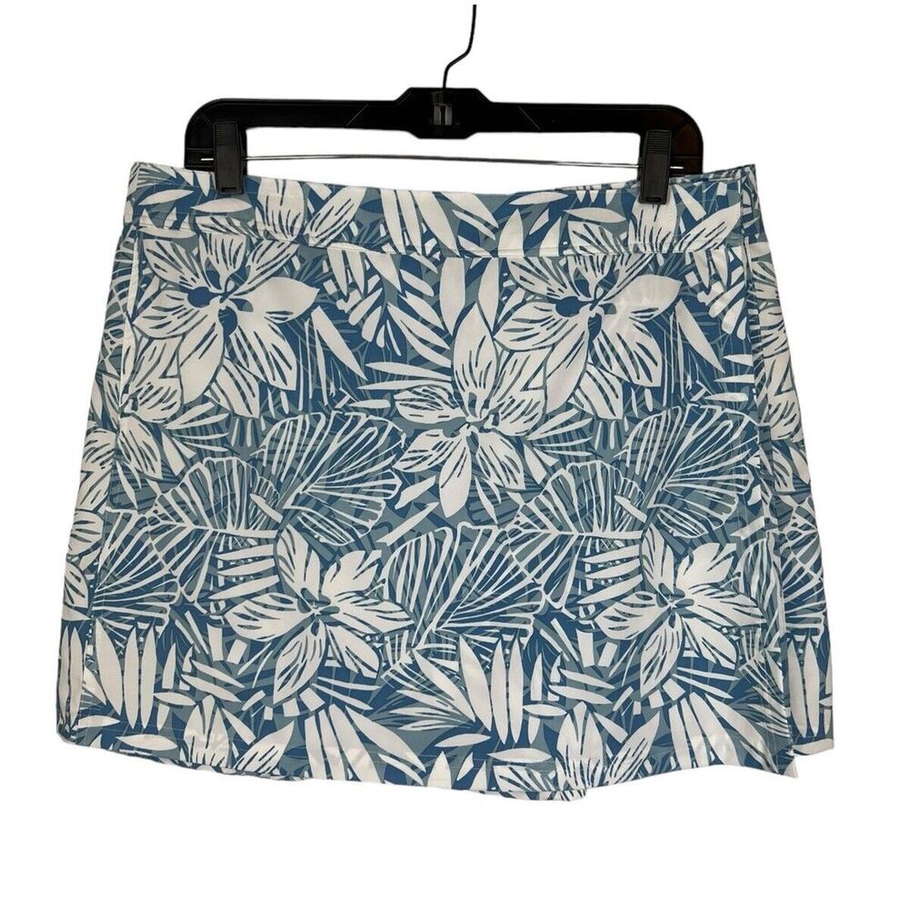 Ripskirt Hawaii Length 1 Floral Print Wrap Skirt Size L Blue White Lotta Leg